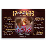 Anniversary Canvas Keepsake - 17 Year Gift For Husband And Wife - Personalized Photo Wall Art - When I Tell You I Love You - 17 Years Of Marriage Bri In Style